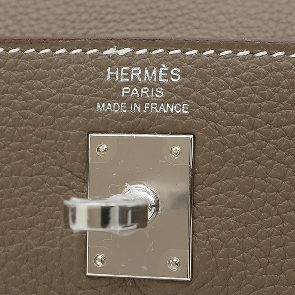 エルメス HERMES ケリー25 外縫い エトゥープ トゴ 2WAYバッグ シルバー金具 新品 未使用 グレージュ