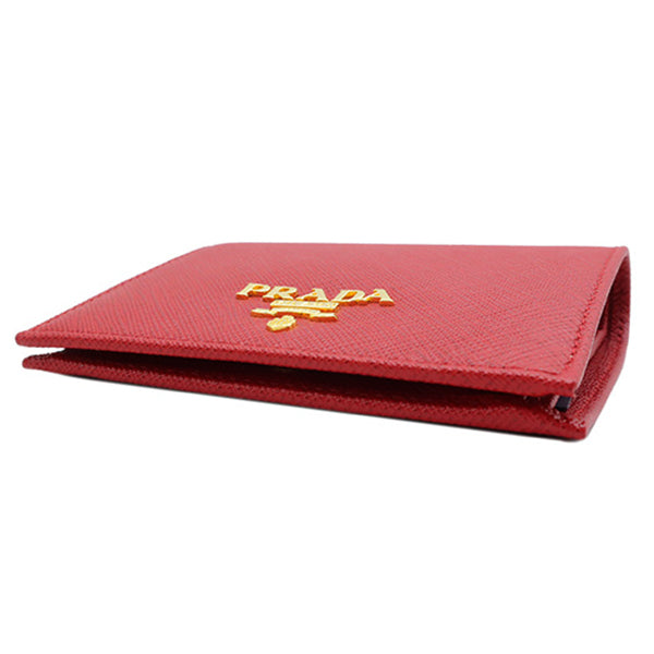 サフィアーノ ミニ ウォレット 1MV204 レッド レザー 二つ折り財布 ゴールド金具 赤 ミニ財布