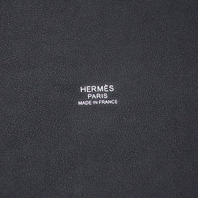 エルメス HERMES H・アン・ビエGM ホワイトXブラック キャンバス ヴォースイフト トートバッグ シルバー金具 2021SS 白 黒