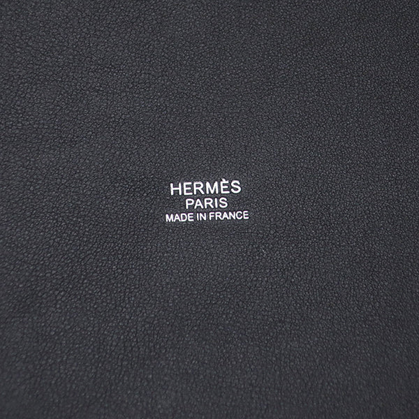 エルメス HERMES H・アン・ビエGM ホワイトXブラック キャンバス ヴォースイフト トートバッグ シルバー金具 2021SS 白 黒